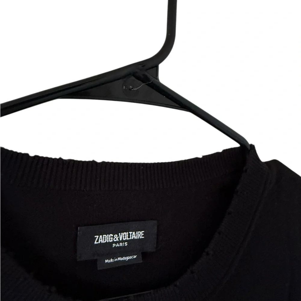 Zadig & Voltaire Miss Skull Degrade Studs Black Crewneck - Picture 8 of 9